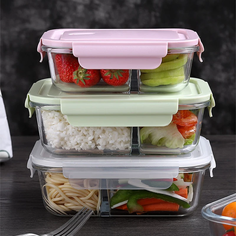 Baby Food Glass Jar - 뚜껑이 있는 유리 도시락 상자, 밀폐