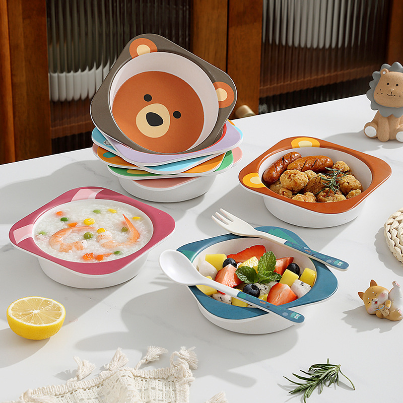 Baby Food With Fiber - 숟가락이있는 아기 그릇 BPA 무료 대나무