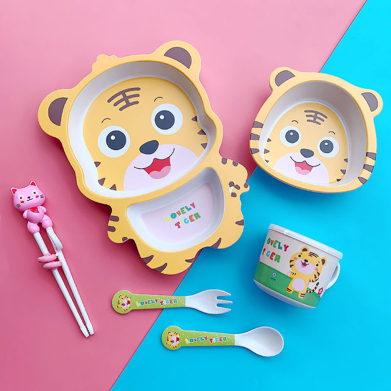 Baby Food With Fiber - 만화 귀여운 대나무 섬유 어린이 식기