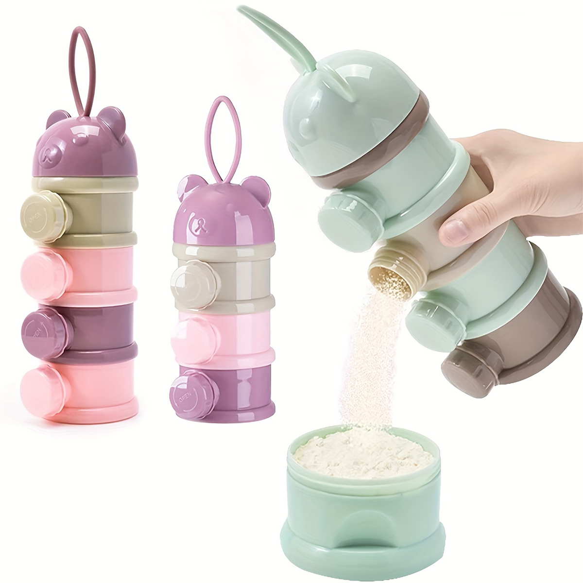 Baby Food Glass Jar - 스트랩이 있는 대용량 아기 분유 용기,