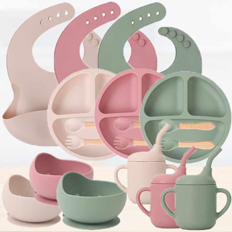 Silicone Suction Bowl - 어린이 실리콘 식기 세트 아기 보완