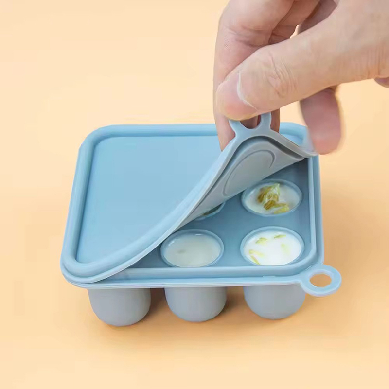 Baby Food Glass Jar - 실리콘 이유식 냉동 트레이 뚜껑 포함