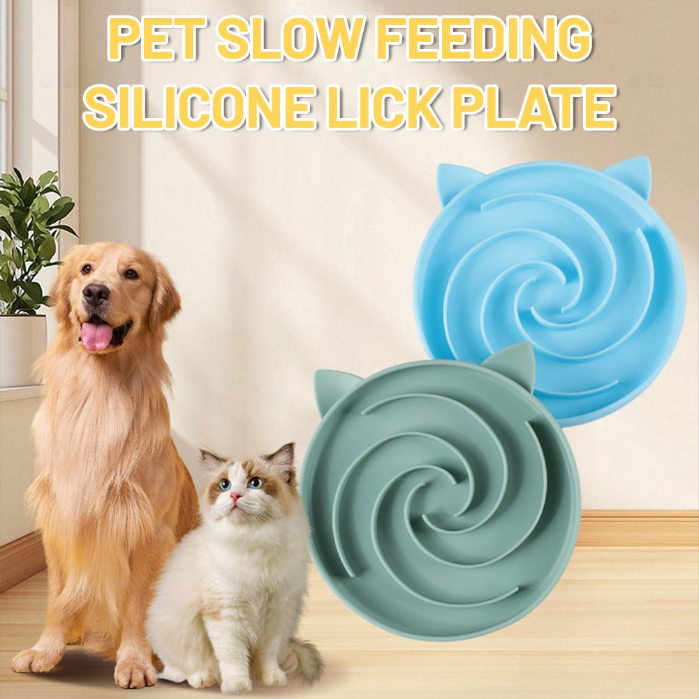 Silicone Suction Bowl - 귀여운 반려동물 슬로우 급식기, 구토 방지