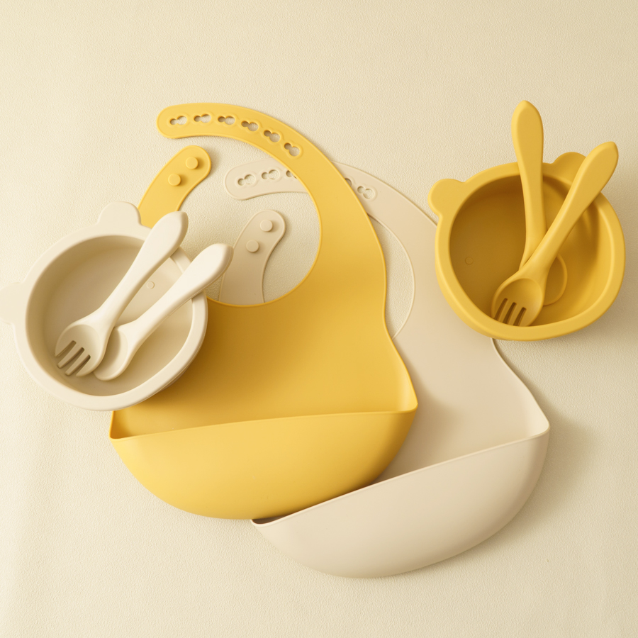 Silicone Suction Bowl - 실리콘 어린이 식기 아기 수유 세트,