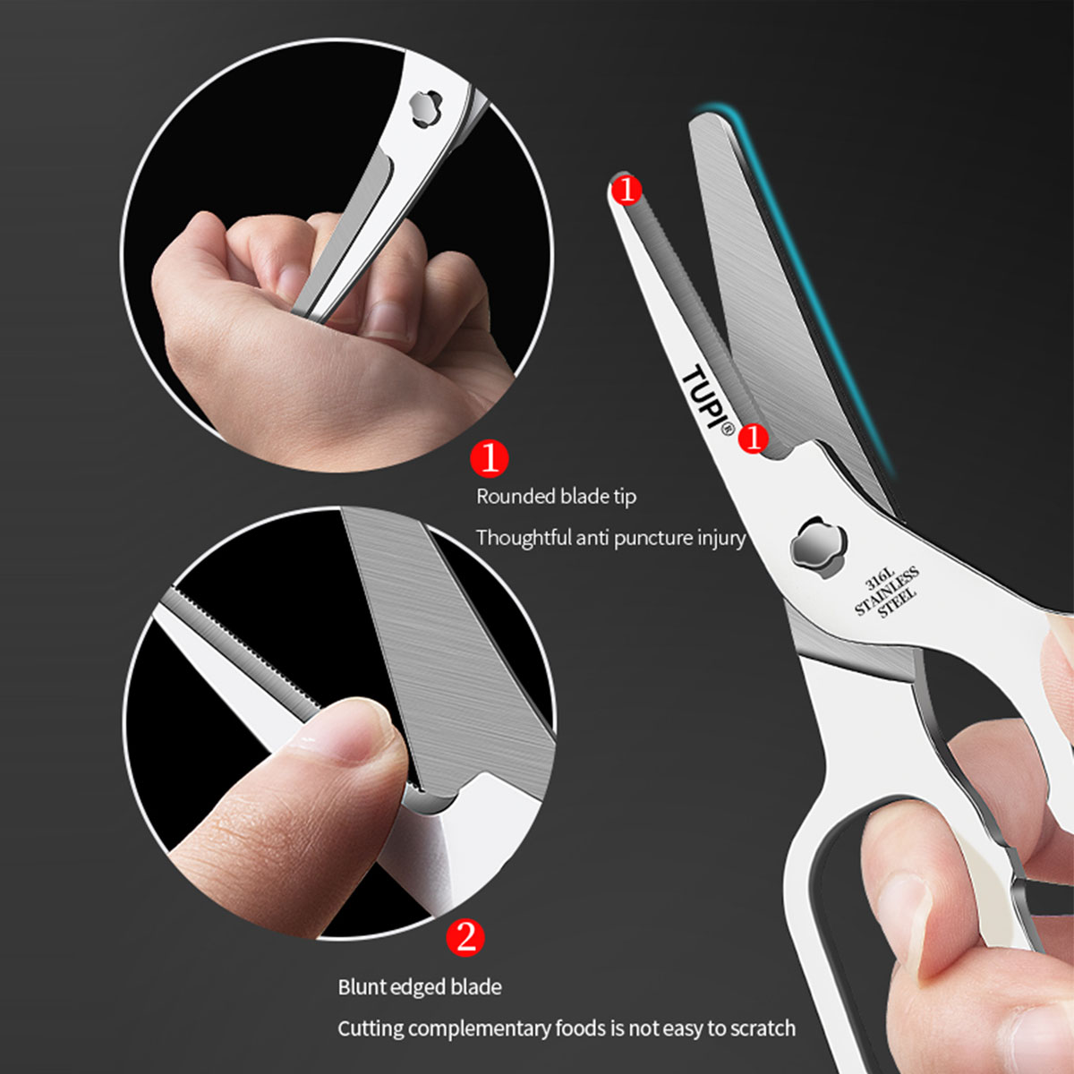 Baby Food Scissors - TUPI - 스테인레스 스틸 가위 이유식