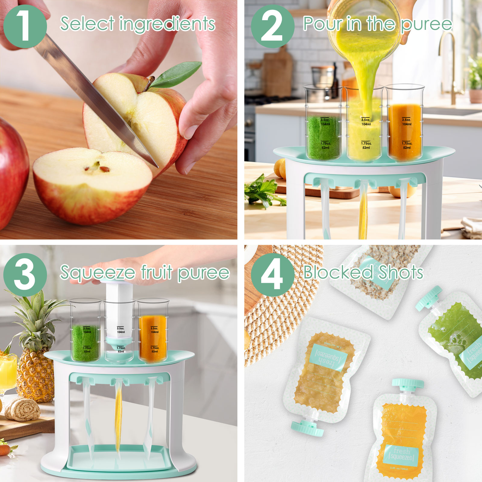 아기용 재사용 가능 과일 퓨레 파우치 제조기, 휴대용  - Baby Food Pouches 1 Year Old 리뷰 및 가격