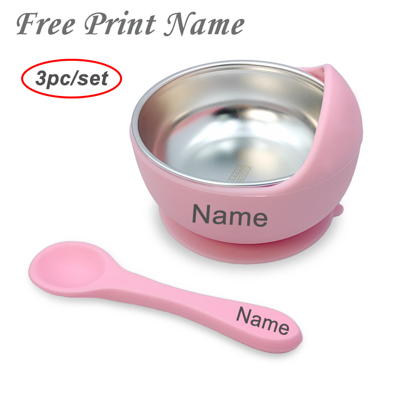 3Pcs 세트 숟가락으로 아기 먹이 그릇 스테인레스 스 - Silicone Suction Bowl 리뷰 및 가격