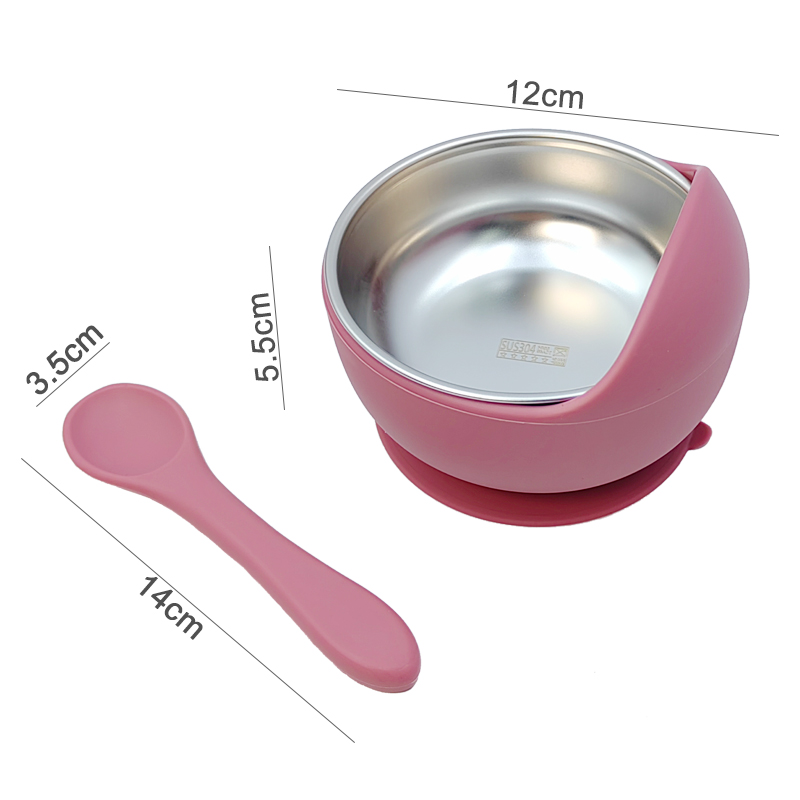 3Pcs 세트 숟가락으로 아기 먹이 그릇 스테인레스 스 - Silicone Suction Bowl 리뷰 및 가격