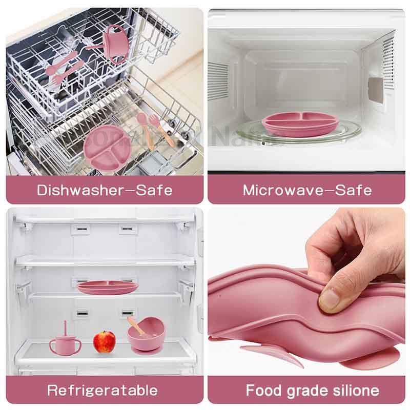 6Pcs 아기 먹이 세트 무료 맞춤 이름 어린이 실리콘 - Silicone Suction Bowl 리뷰 및 가격