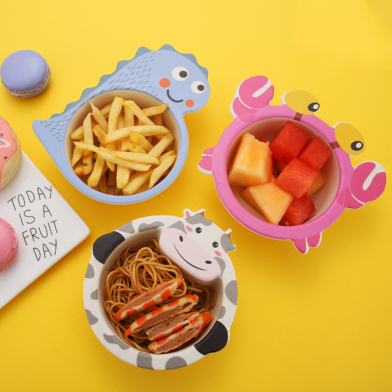 만화 아기 먹이 그릇 대나무 섬유 어린이 식기 자연 환 - Baby Food With Fiber 리뷰 및 가격