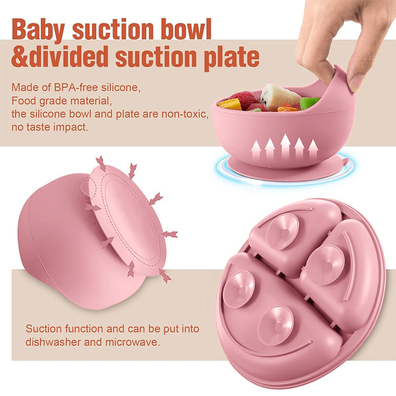 어린이 실리콘 식기 세트 아기 보완 식품 훈련 1/2/ - Silicone Suction Bowl 리뷰 및 가격
