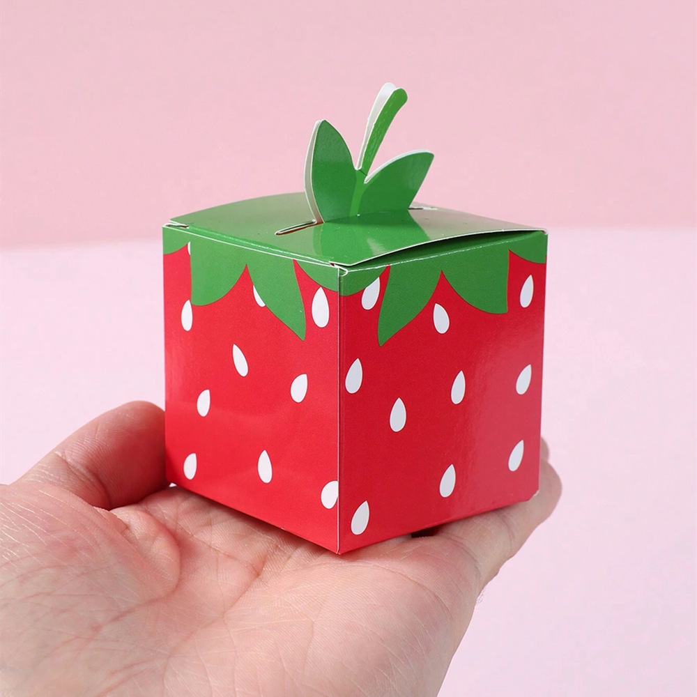 10Pcs 달콤한 과일 딸기 테마 종이 쿠키 사탕 상자 - Baby Food Ideas 리뷰 및 가격