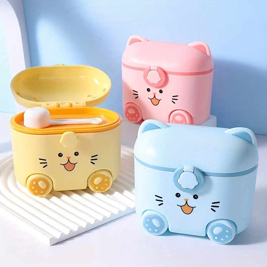 귀여운 고양이 모양 우유 분말 용기(스푼과 잠금장치 포 - Baby Food Glass Jar 리뷰 및 가격