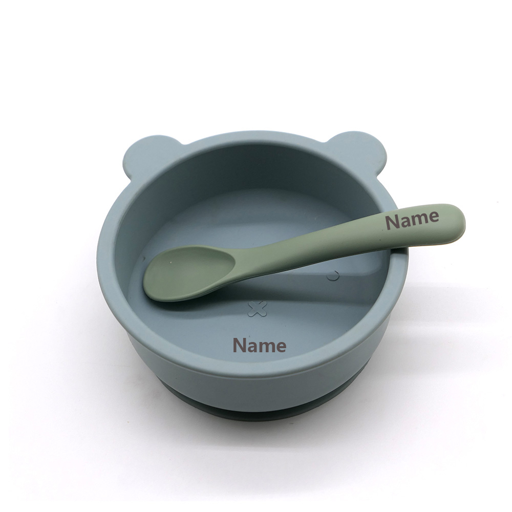 어린이 식기 세트 그릇 스푼 맞춤형 이름 인쇄 변색 방 - Silicone Suction Bowl 리뷰 및 가격
